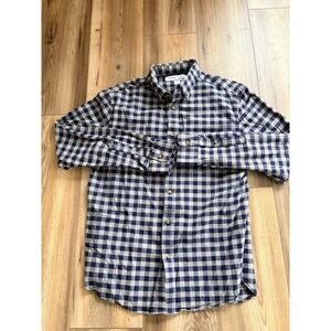Old Navy Gingham Plaid Men's Medium Everyday Shirt Long Sleeve Button Blue